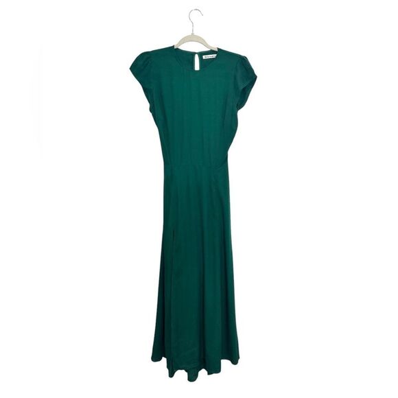 Reformation Gavin Midi Dress in Emerald - Picture 8 of 12